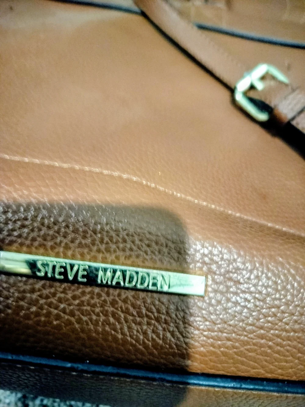 Steve Madden Men's Brown Leather Crossbody Bag